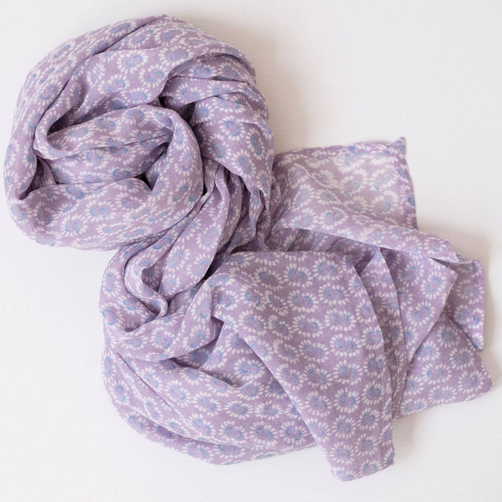 Sunburst Lilac Block Printed Scarf