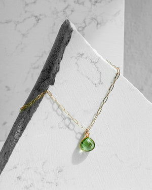 Pear Peridot Gemstone Necklace