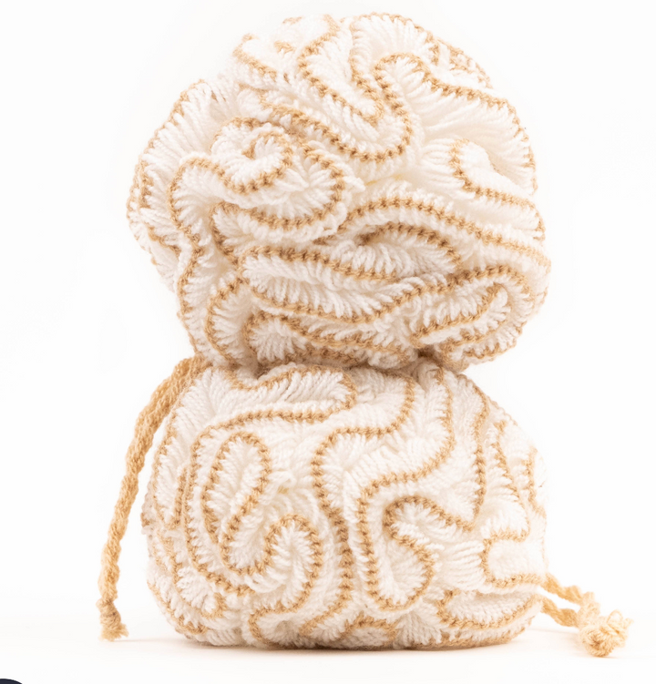 Organic Cotton Shower Pouf | Exfoliating Body Loofah Beige