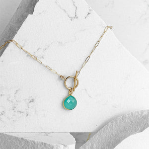 Gemstone Pear Toggle Necklace