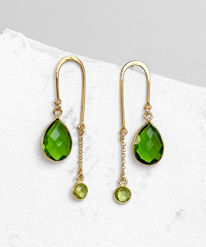 Peridot Gemstone Arch Earrings