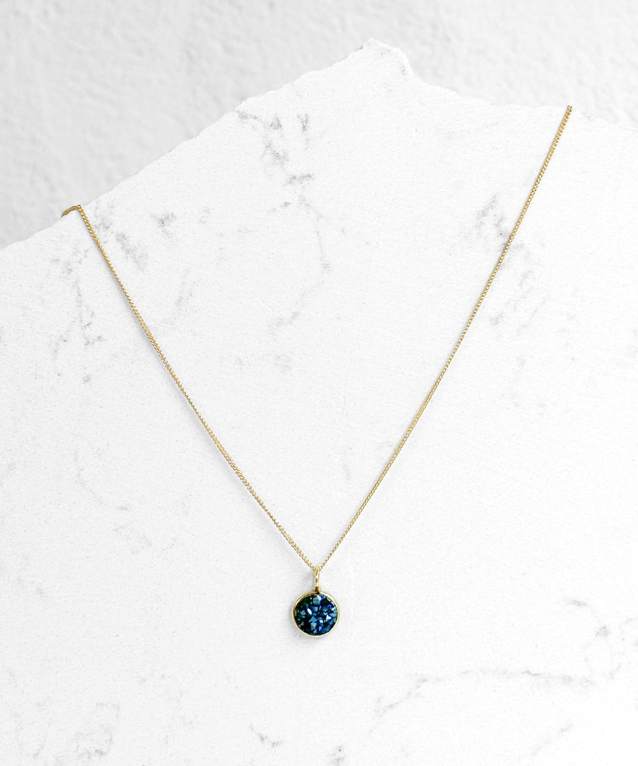 Blue Druzy Necklace