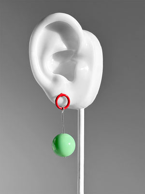 Ingo Earrings--Red and Mint