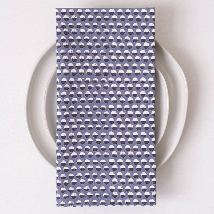 Tilmi Blue Navy Block Printed Napkins - set of 4