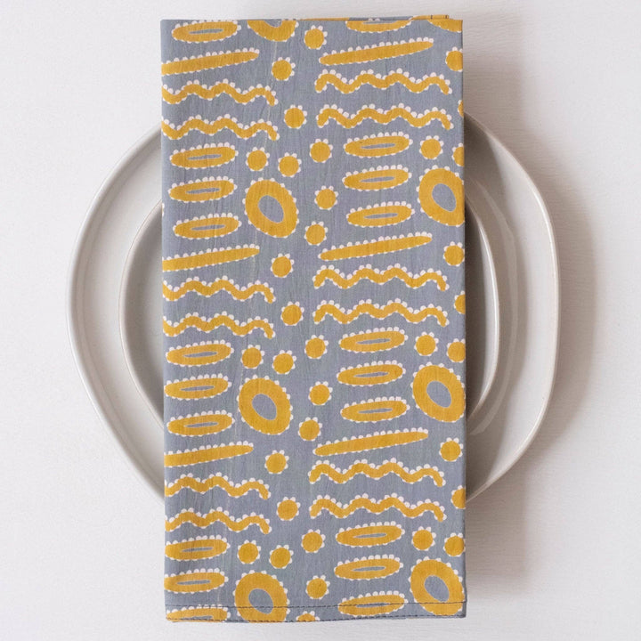 Palma Cloud Block Printed Napkins - set of 4