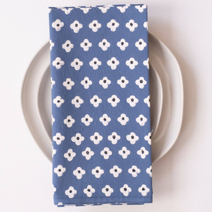 Suki Blue Block Printed Napkins - set of 4