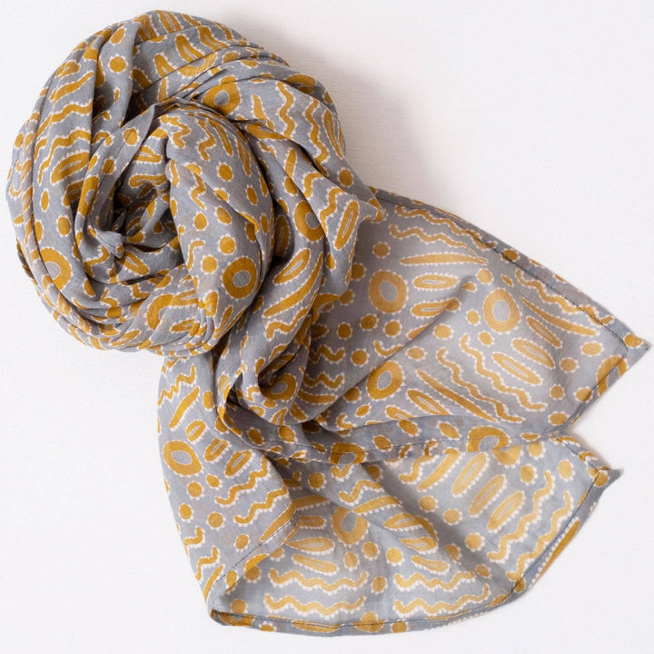 Palma Cloud Block Printed Scarf