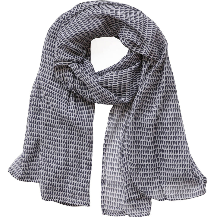 Nya Navy Block Printed Scarf