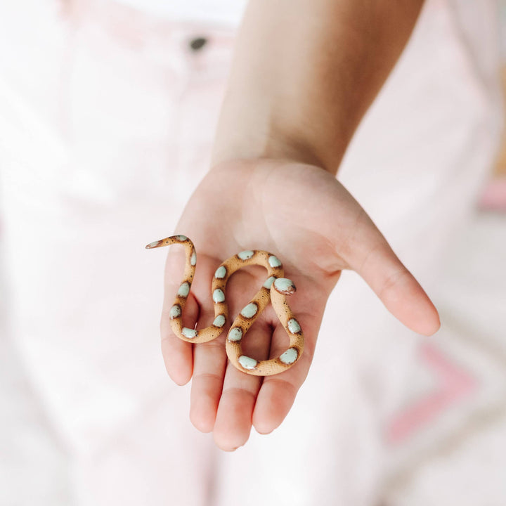 Small Ceramic Snake (Selma-tan/turquoise)