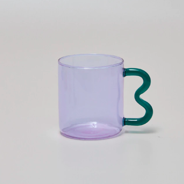 Purple glass store mug