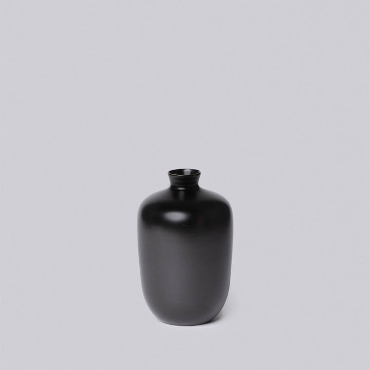 Small Semi-Matte Black Porcelain Vases