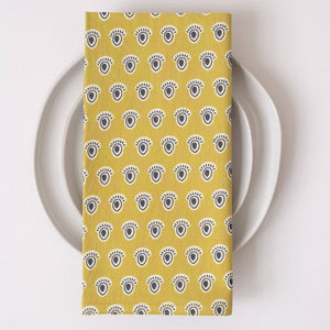 Lasko Mustard Block Printed Napkins - set of 4