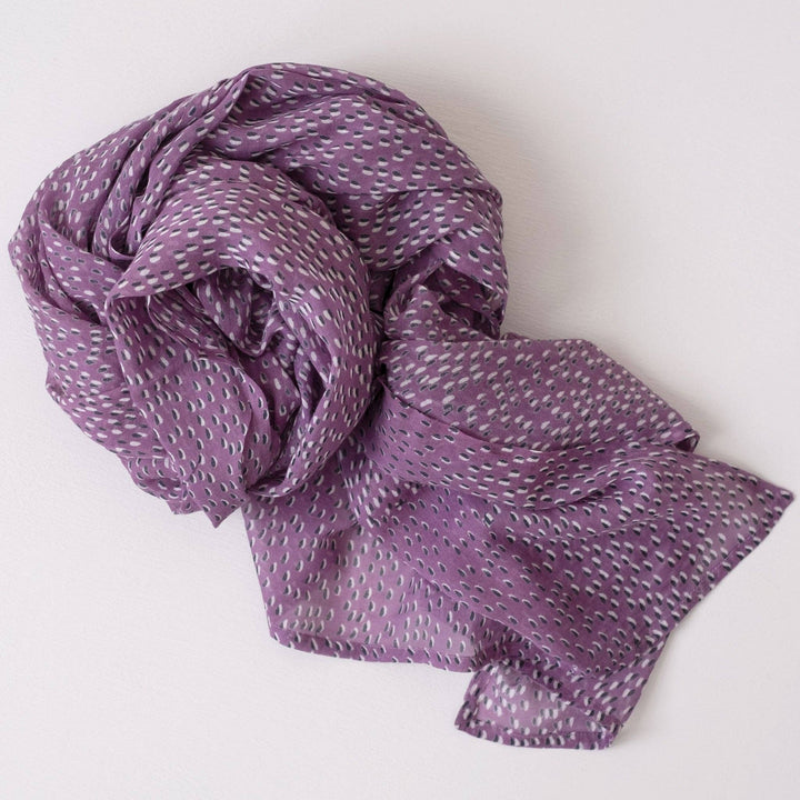 Shadow Dot Lilac Block Printed Scarf