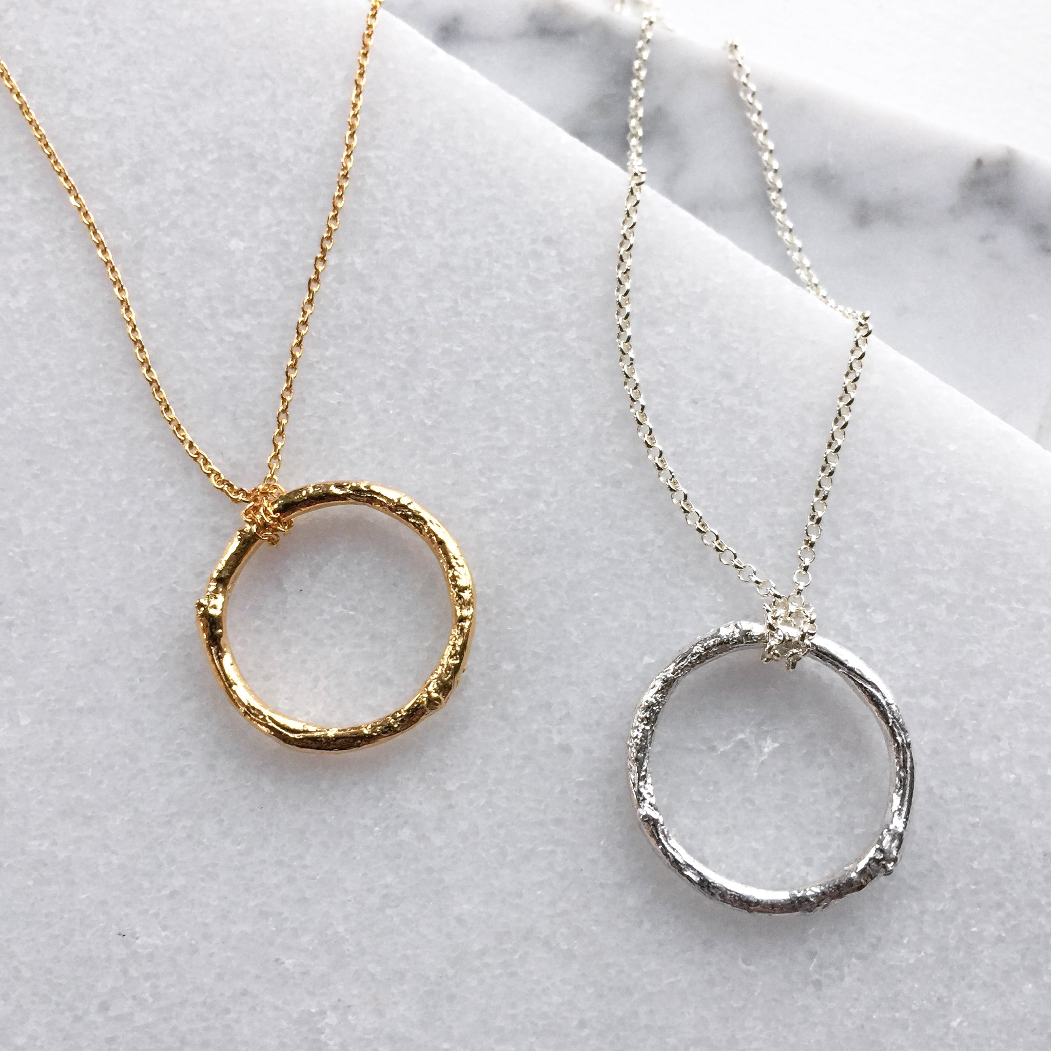 A Sterling Open Circle Necklace with a 14kt Gold-filled wrap Available in 2  Sizes — Marsha Drake Jewelry