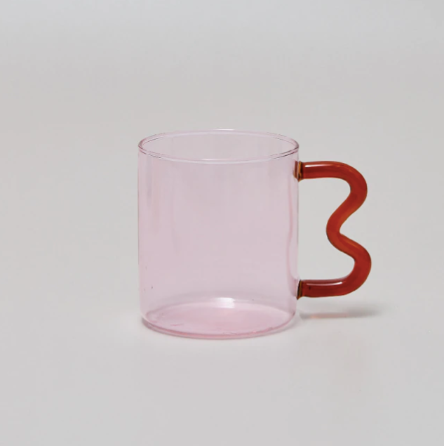 Pink sale glass mug