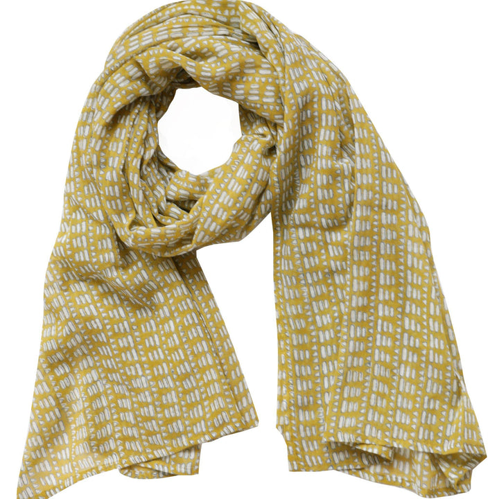 Matta Mustard Block Printed Scarf